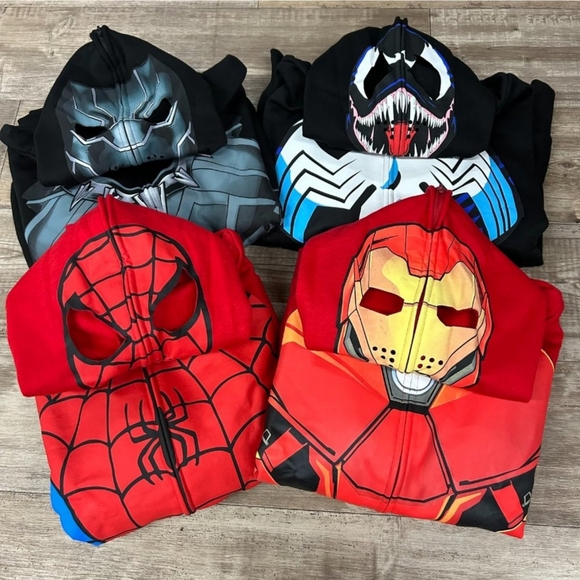 MARVEL Spider-Man Zip Up Hoodie Face Mask NWOT - Halloween, Cosplay - Picture 10 of 16